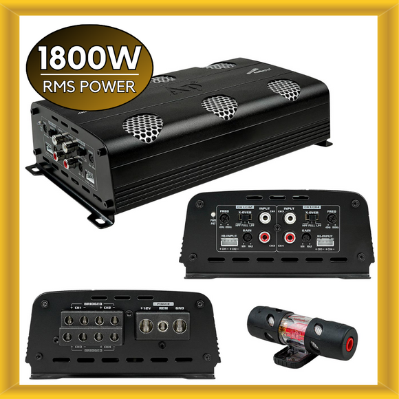 Audiopipe APMOX-450.4 4 Channel Compact Car Amplifier 1800 Watts 2 OHM Stable
