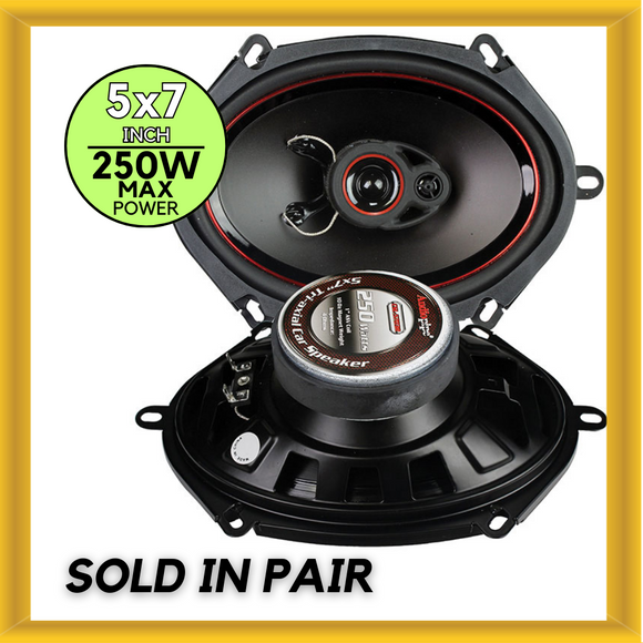 Audiopipe CSL-5703R 5 x 7 Inch 250 Watts Max Power Tri-Axial Car Speaker in Pair