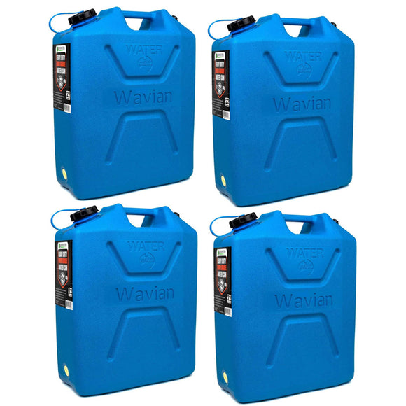 Wavian 22 Liter 5.8 gal. Blue Heavy Duty Food Grade Water Can | 3216 - 4 PACK