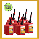 Midwest Can 1-Gallon Auto Shut Off Gasoline Can with Quick-Flow Spout (6 Pack)