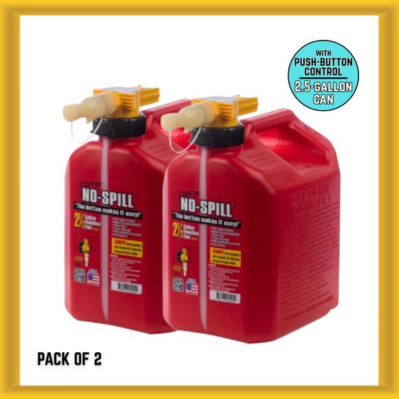 No-Spill 1405 2.5-Gallon Gas Can Red with ViewStripe Stripe PACK OF 2 (RED) NEW