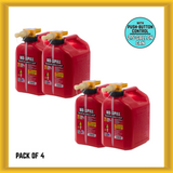 No-Spill 1405 2.5-Gallon Gas Can Red with ViewStripe Stripe PACK OF 4 (RED) NEW
