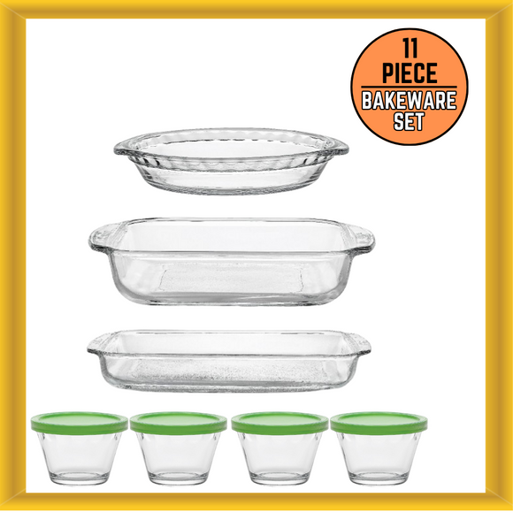 Libbey Baker's Basics Clear Glass Eco-Friendly 11 Piece Bakeware Set