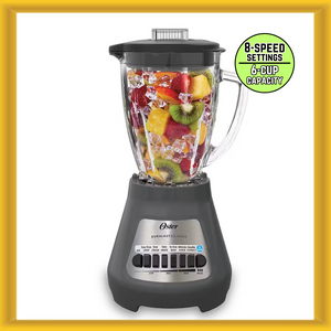 Oster Classic Series 8-Speed Blender with 6-cup Capacity Clear Glass Jar (Gray)