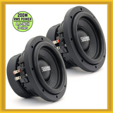 x2 Sundown Audio SA-6.5 SW D2 6.5" 200W RMS Power DVC 2-Ohm Car Subwoofer (NEW)