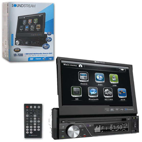 Soundstream VIR-7830B 7” Motorized Flip Up DVD/CD Multimedia Car Stereo w/ Bluetooth