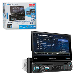 SOUNDSTREAM VR-75XB 1-DIN 7” MOTORIZED DVD CD CAR STEREO SIRIUSXM READY WITH BLUETOOTH