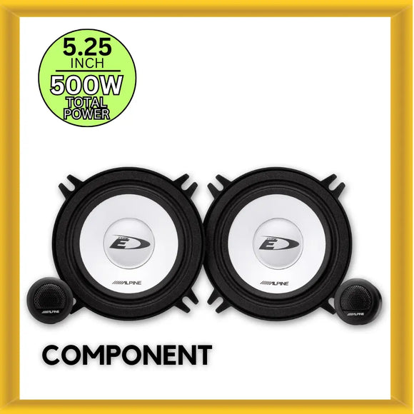 Alpine SXE-1350S 5.25 Inch Car Component 2-Way Speaker 500 Watt Total Power Set