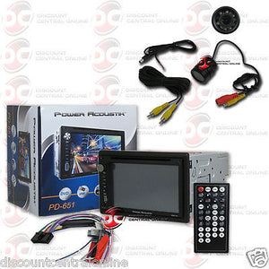 POWER ACOUSTIK PD-651 2-DIN 6.5" TOUCHSCREEN DVD CD STEREO FREE REARVIEW CAMERA