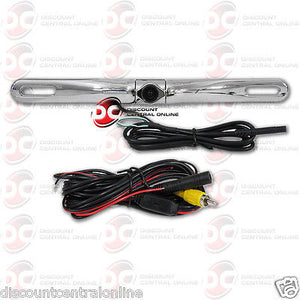 CAR UNIVERSAL HD REAR VIEW BACK-UP CAMERA LICENSE PLATE MOUNT (CHROME)