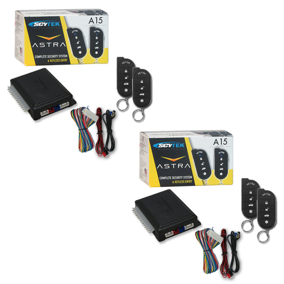 2x Scytek Car Alarm System W/ Keyless Entry & Two 5-button Remote (No Horn)