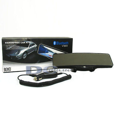 BOYO VTB80 Wide Angle Rearview Mirror With Bluetooth