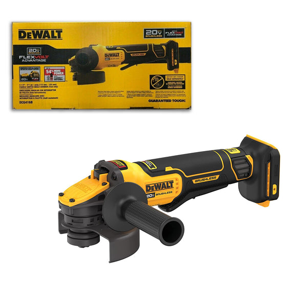 DEWALT 20V MAX 4-1/2 in. - 5 in. BRUSHLESS CORDLESS PADDLE SWITCH ANGLE GRINDER (TOOL ONLY)