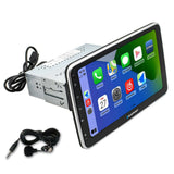 Car Audio 10.1" Touchscreen 1-DIN Bluetooth Multimedia Receiver w/ Apple Carplay & Android Auto