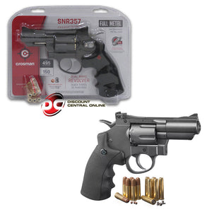 Crosman Full Metal Pistol CO2 Powered Dual Ammo Snub Nose Air Revolver - SNR357