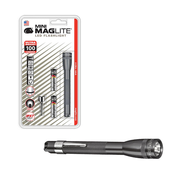 Mini Maglite LED 2-Cell AAA IPX7 Flashlight - Gray