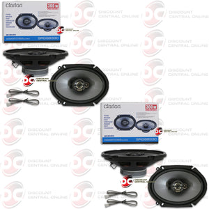 CLARION 6" x 8" 3-WAY CAR AUDIO CUSTOM-FIT MULTIAXIAL SPEAKERS (2 PAIRS)