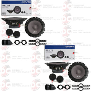 ALPINE SXE-1751S 6.5 INCH 6 1/2" 2-WAY CAR AUDIO COMPONENT SPEAKER SYSTEM (2 PAIRS)