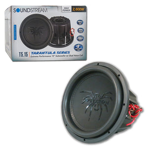 Soundstream T5.152 15" Dual 2-OHM Car Audio Subwoofer (Tarantula Series)