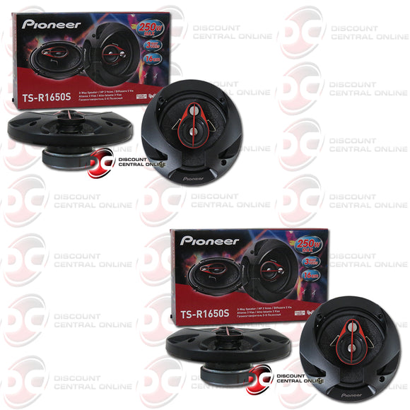 Pioneer TS-R1650S 6.5-inch Car Audio 3-way Coaxial Speakers (2 Pairs)